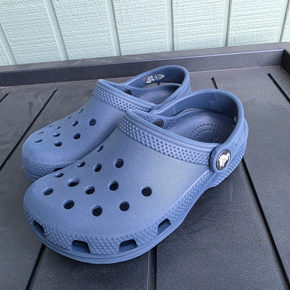 Crocs Kids Classic Clog Navy Blue Slip On Water Shoes Size 11